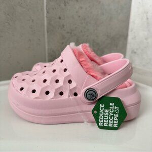 Joybees Varsity Lined Pink Clogs Size 6